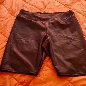 Plus size leather shorts